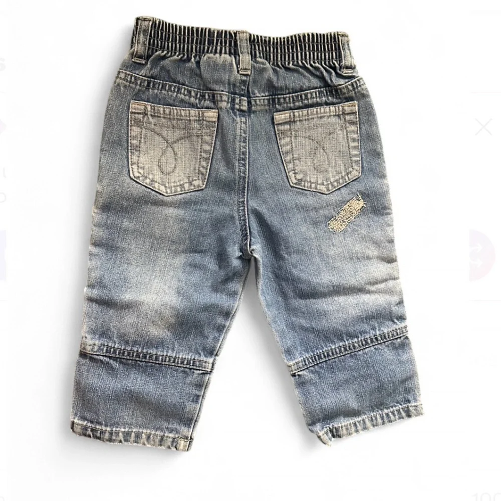 Calvin Klein Jeans Kids Distressed Blue Denim - Picture 2 of 3